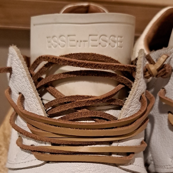 Esse ut Esse White Leather Fringe Sneakers EU 40 US 10 - Picture 8 of 14